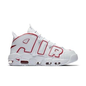 Nike Air More Uptempo White and Red Sneakers